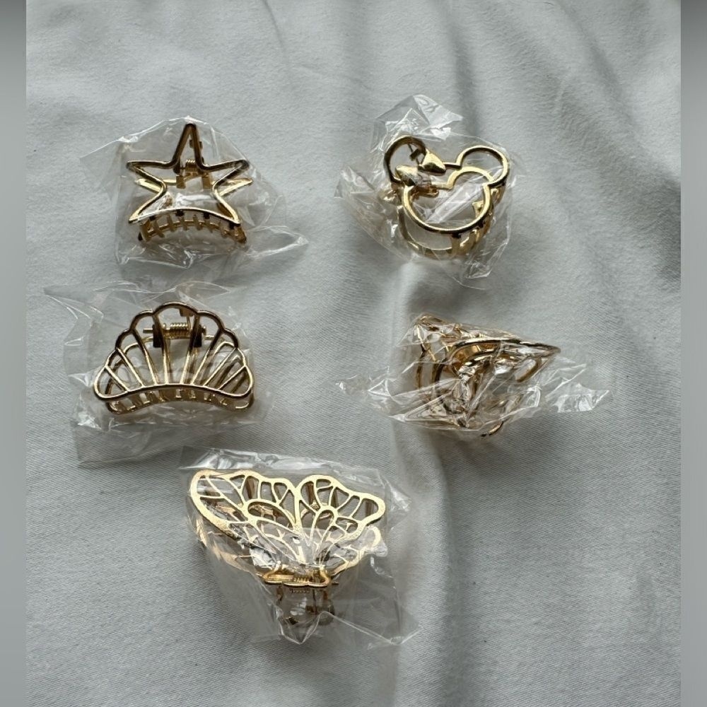 Gold‎ Small Fun Hairclips - 5 NWT